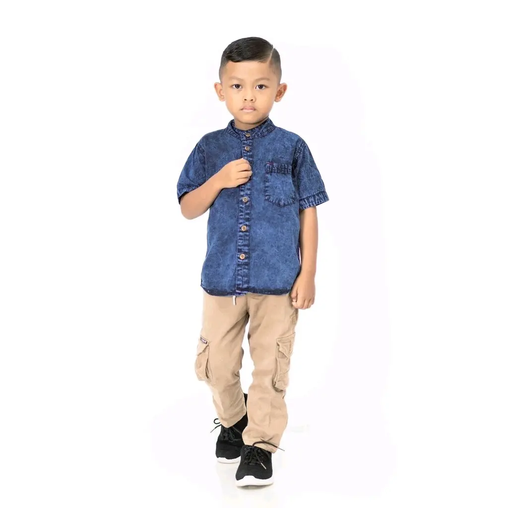 Kemeja Anak Lengan Pendek  Katun Santai Aztaraja Fashion