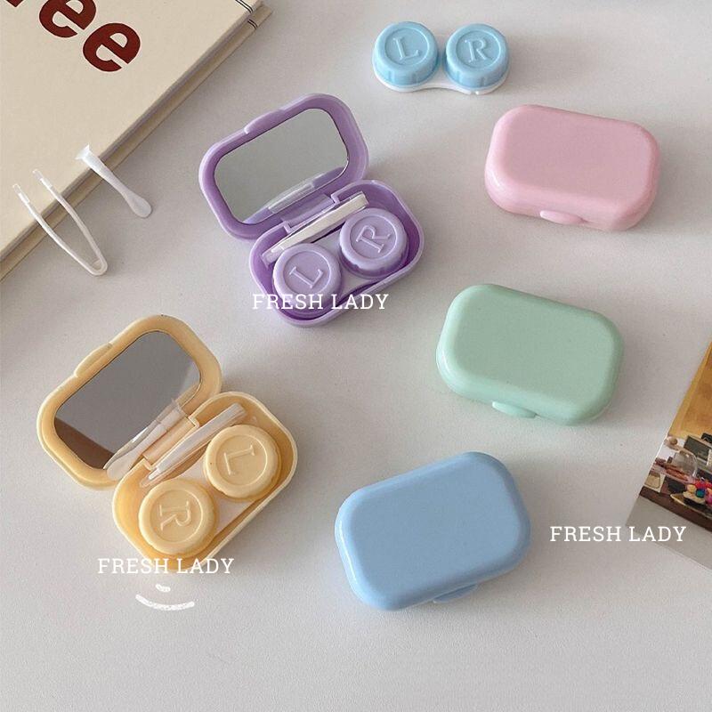 [COD] Hộp Đựng Kính Áp Tròng Có Gương Màu Sắc Xinh Xắn Lens