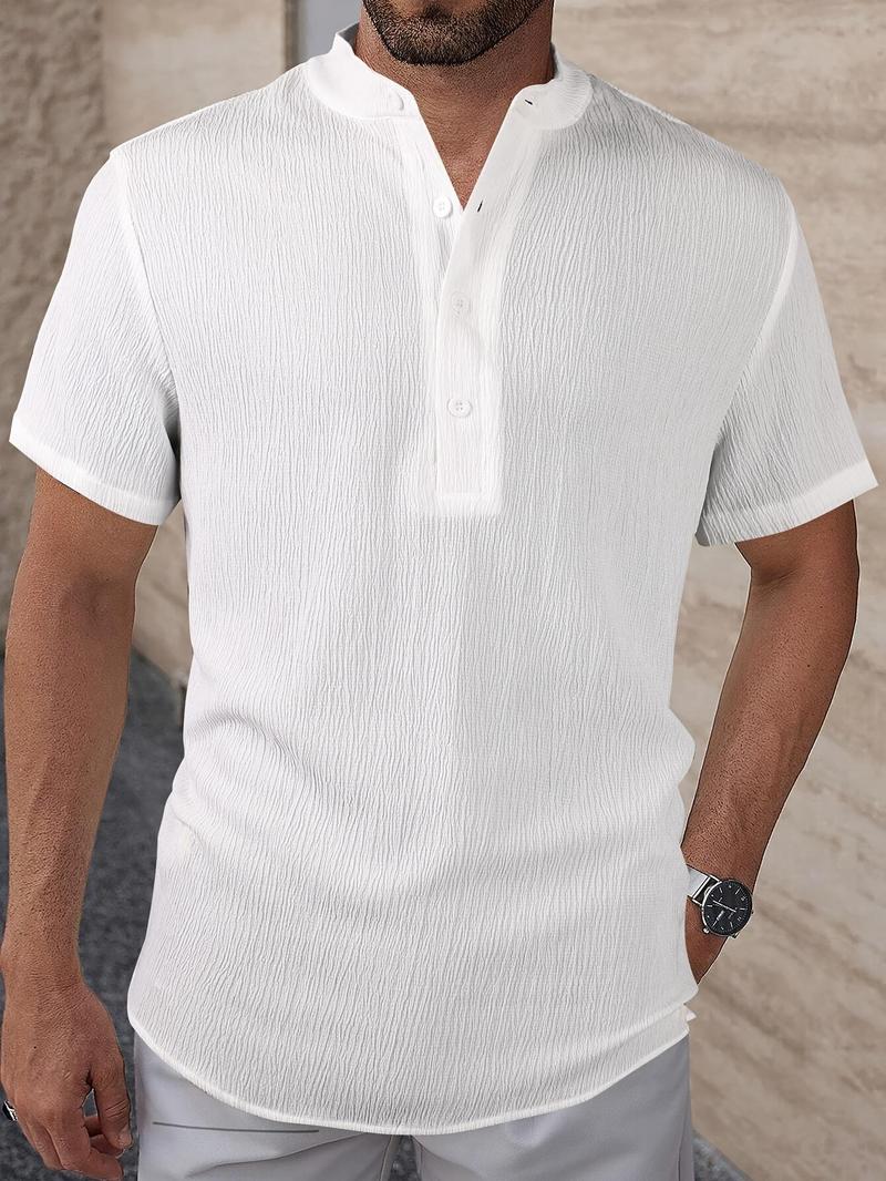 Product Introduction of Men's Solid Color Polo Shirt, Regular Fit Casual Short Sleeve Top for Summer, Fashion Men's Clothes for Daily Wear 1
