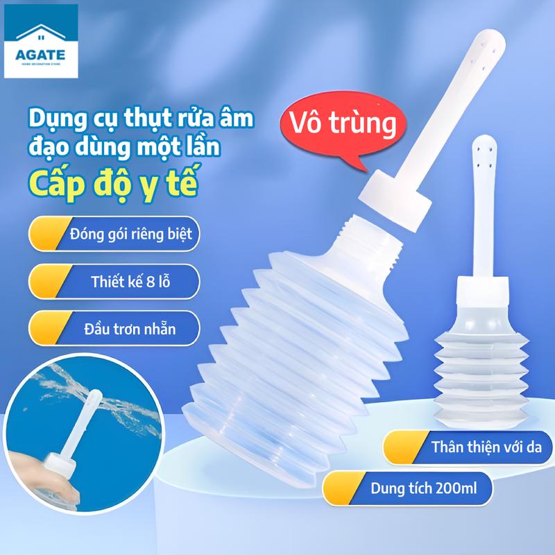 Bình rửa phụ khoa/âm đạo/hậu môn 200ml, vệ sinh vùng kín, chất liệu nhựa y tế…