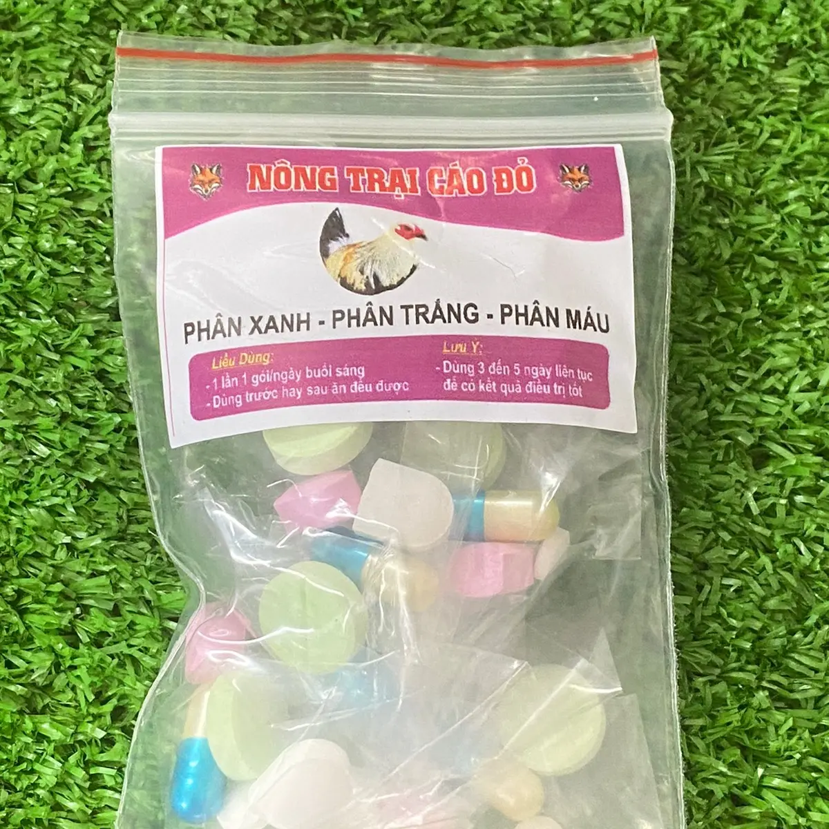 COMBO PHÂN XANH TRẮNG, NHỚT HÔI TANH trên GÀ. TÁI MẶT ĐI ĐỨNG CHẬM CHẠP. ỐM TEO LƯỜN,… Cho GÀ. Mỗi ngày 1 liều vào buổi sáng. Dùng 5 ngày liên tục để thấy sự cải thiện.