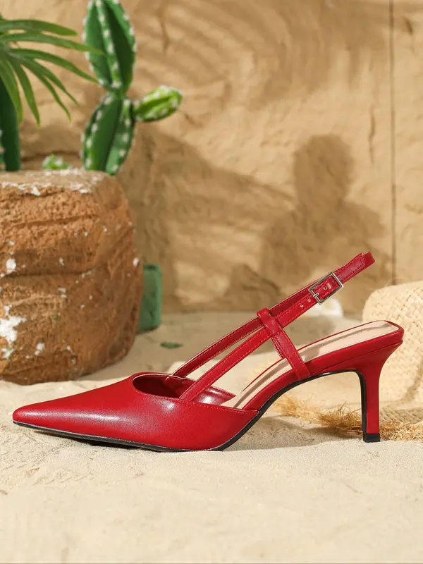 Women's Fashionable Solid Color Heeled Sandals, Elegant Pointed Toe High Heel Sandals for Party, Daily Clothing Decor for Women & Girls 2