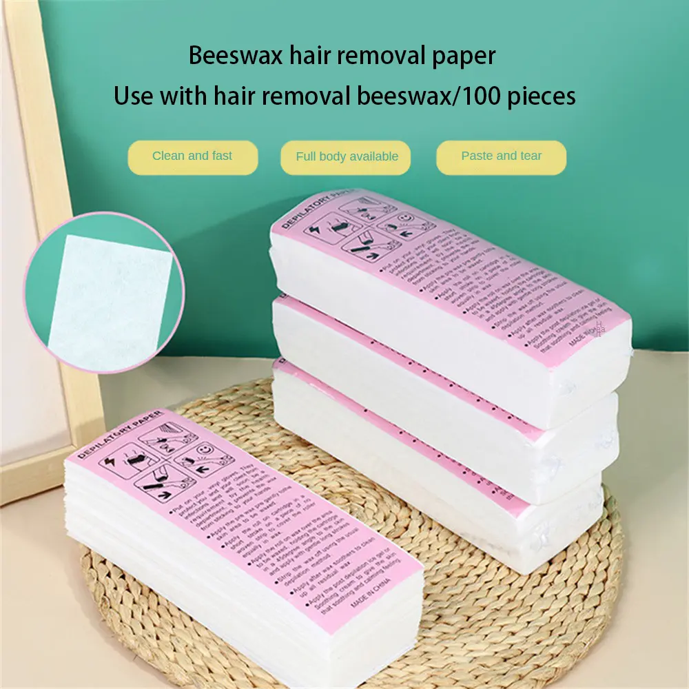 Giấy dán sáp tẩy lông, 100 cái / 80 cái / 50 cái / 30 cái / 10 cái, Giấy tẩy lông bằng vải không dệt Dụng cụ làm đẹp làm rụng lông chân