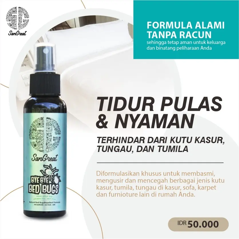 Anti kutu kasur obat tungau kasur sofa karpet cara menghilangkan tungau kutu kasur anti bed bugs alami spray dari SanGreat