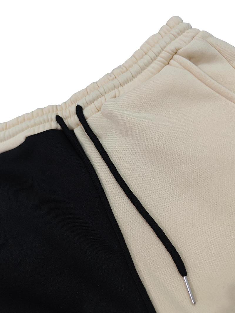 Product Introduction of Two-Piece Set Women's Patchwork Print Zip Up Crop Hoodie & Pocket Sweatpants, Casual Fashion Drop Shoulder Long Sleeve Outerwear & Drawstring Trousers for Daily Outdoor Wear, Women's Clothing for Fall & Winter 6