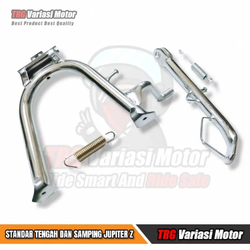 Standar Tengah Jupiter Z Set Standar Samping Motor Jupiter Warna Silver Chrome Bahan Besi
