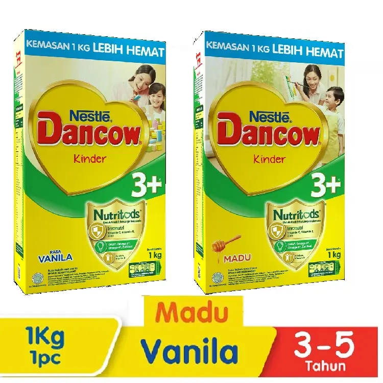 1kg Susu Dancow 3+ Vanila / Madu 1000gr