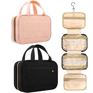 Travel Hanging Makeup Bag, 1 Count Waterproof Portable Makeup Bag with Hook, Large Capacity Multi-functional Toiletry Bag for Daily Storage and Travel Needs, Cosmetics Organizer