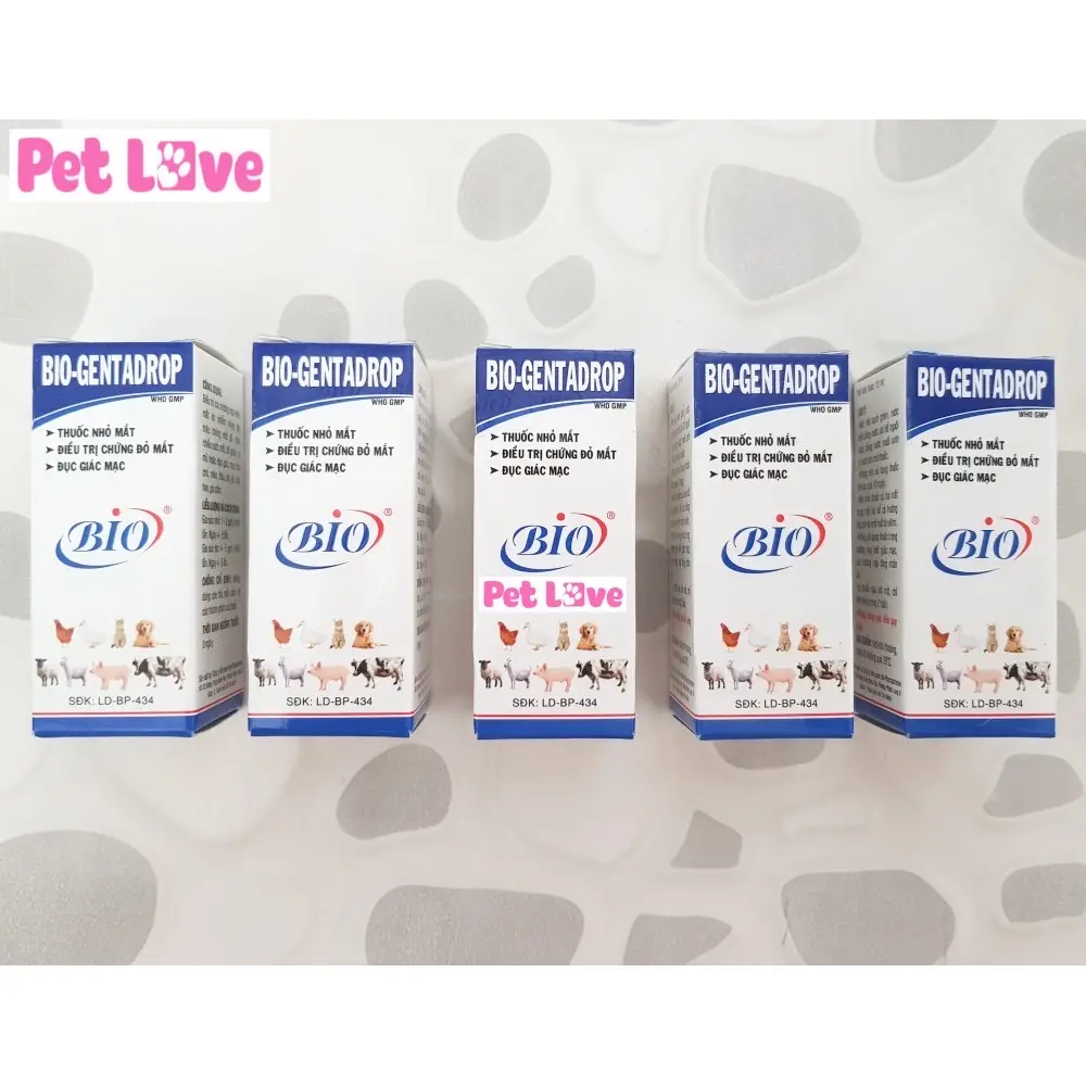 Combo 5 chai Bio Gentadrop nhỏ mắt chó mèo (10ml/ chai)