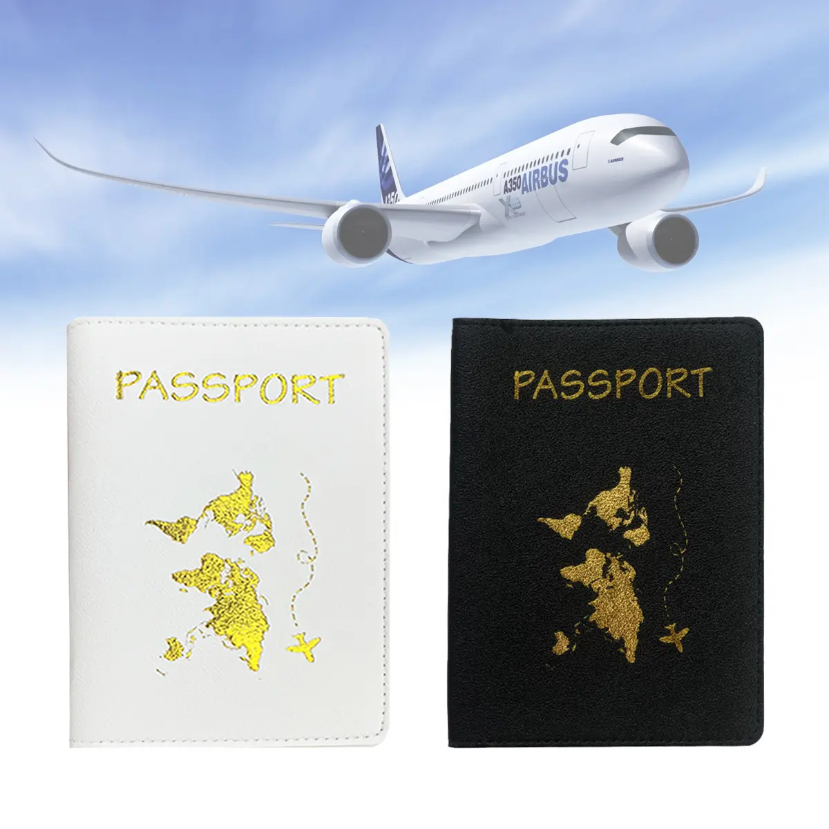 Passport Cover Kulit Travel Wallet Sampul Passport World Map Pattern Pelindung Paspor Sampul Organizer Sampul Premium