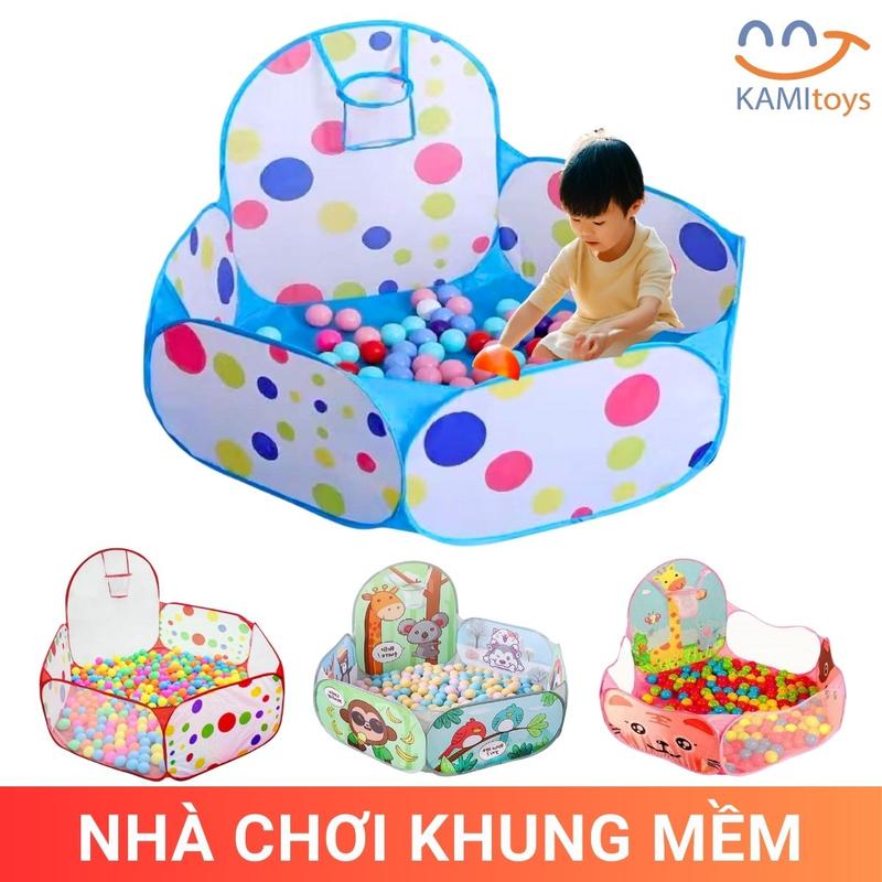 Quây bóng cho bé (Kèm 25bóng) kiểu Khung mềm tự bung gấp gọn Nhà banh trẻ em chơi trong nhà mã 50079 Đồ Chơi