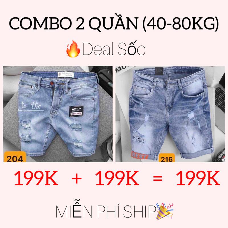  COMBO 2 Quần Short Jeans nam Wrangler chất liệu vải jean bò co giãn size 28-34 - Pants Menswear Có Túi 
