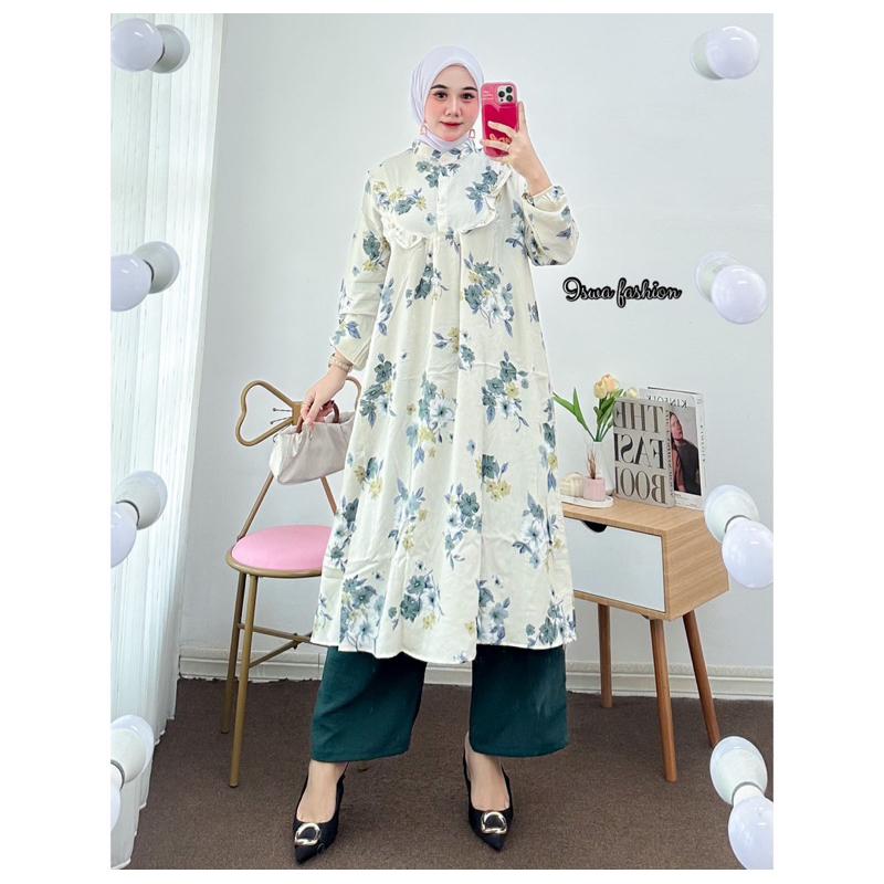 Setelan tunik wanita rayon terbaru // Kia One Set Tunik  Celana Airflow 3
