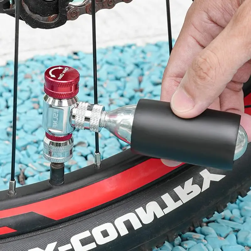Bicycle Inflator with 3 Counts Gas Bottle, 1 Set Portable Quick Inflation Bicycle Pump, Bicycle Accessories for Mountain Road Bike