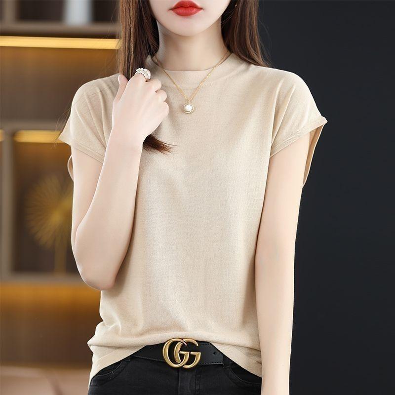 Product Introduction of Áo Phông Vai, Dành Cho Phụ Nữ, Sợi Lụa Lạnh Co Giãn, Dễ Thương Và Gợi Cảm, Tay Áo Bó Sát Ngắn, Mặc Mùa Hè, Phong Cách Mỹ, Cô Gái Nóng Bỏng, Áo Bó Sát, Thời Trang Ins, Năm 2025 3