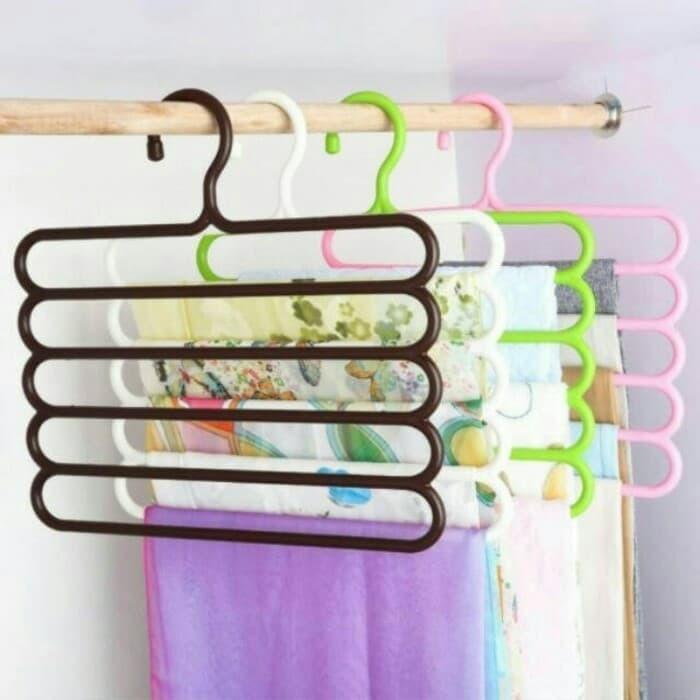 OPP Wih PROMO YUK Hanger Gantung 5 in 1/ Gantungan Baju / gantungan jilbab / gantungan hijab 5in1 / gantungan 5 layer FLASH SALE 4