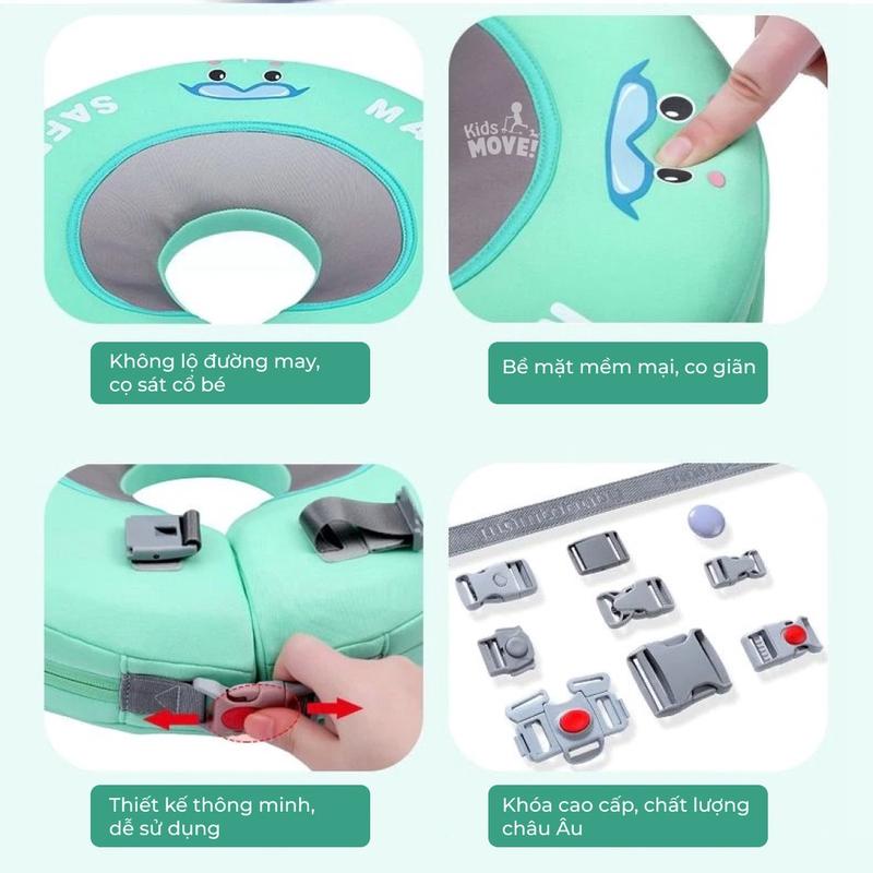 Product Introduction of Phao cổ cho bé sơ sinh tập bơi chính hãng Mambobaby, chống lật, không bơm hơi, đặc ruột cho bé 0-6 tháng-1 tuổi cao cấp 5