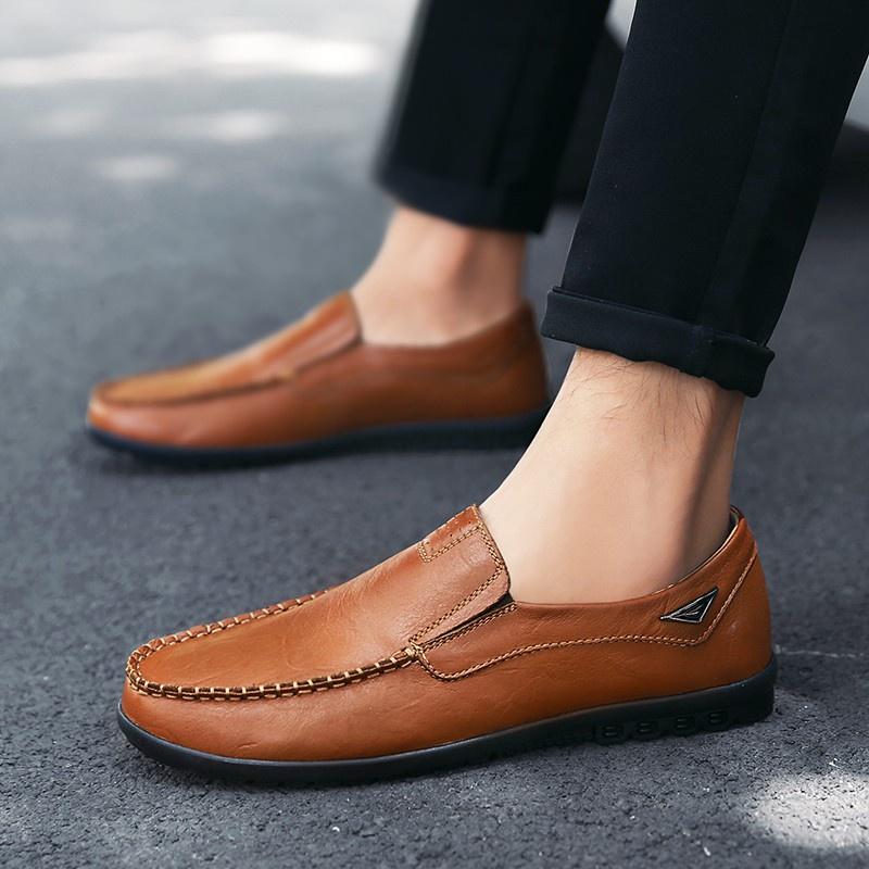 Giày Da Bò Thật Cho Nam, Giày Thời Trang Thường Ngày, Cao Su Chống Trượt Shoes 2