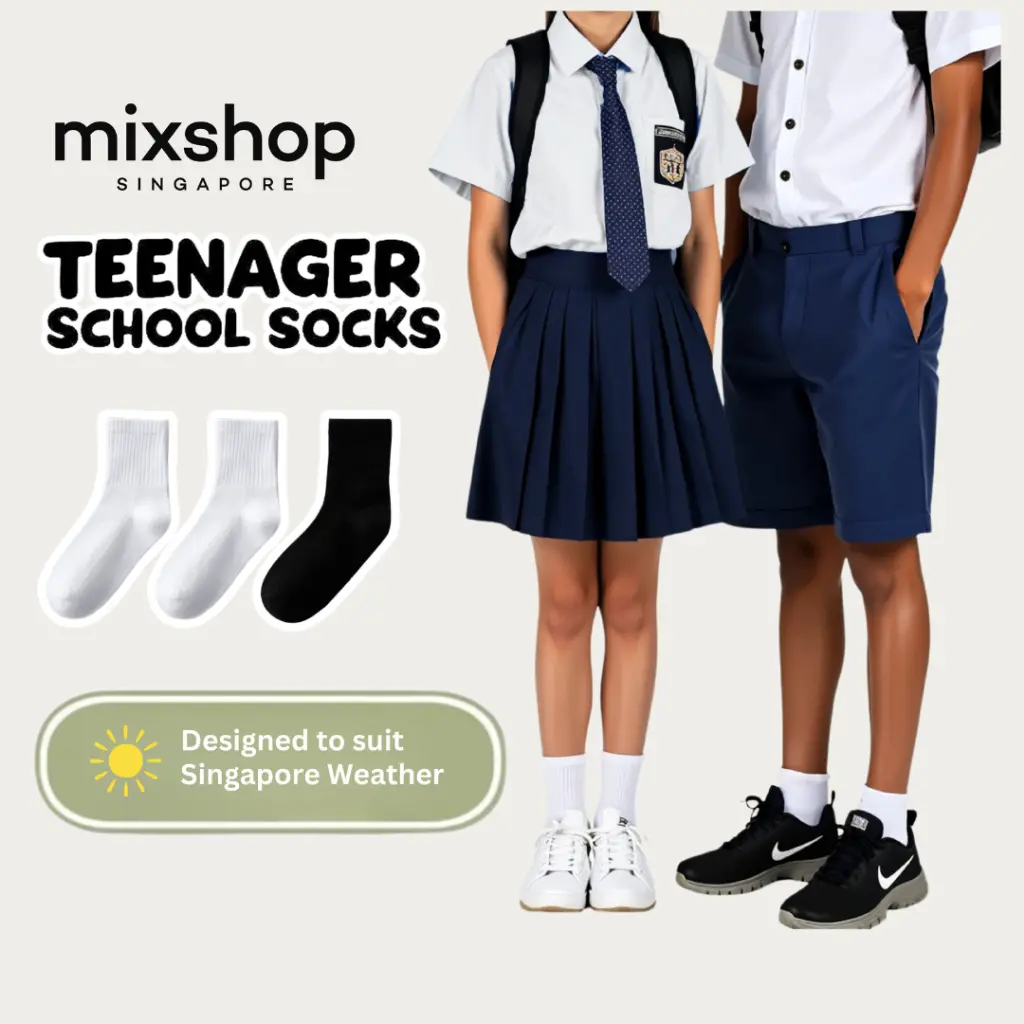 mixshop Teenager Socks, Children Cotton socks, White Socks, Black Socks, Ankle socks