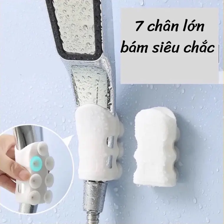 ￼Giá treo vòi hoa sen gắn tường không đinh Phụ kiện phòng tắm Vòi hoa sen có giác hút mạnh bằng silicon Phụ kiện vòi hoa sen Giác hút vòi hoa sen không thấm nước 0