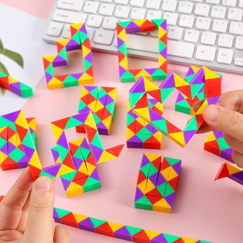 Children's Educational Toy Rubik's Cube Intelligence Rubik's Snake Toys 24 Sections Rubik's Snake Kindergarten Gifts