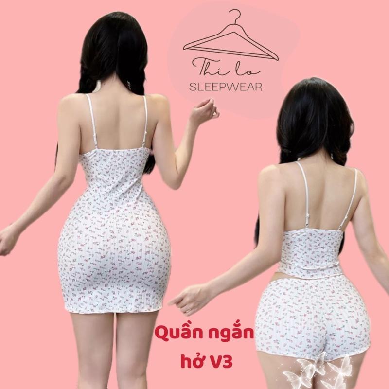DEAL MỞ BÁN[B11] bộ đồ ngủ 2 dây hoa nhí mùa hè, váy ôm body có đệm, bộ ngủ mặc nhà croptop dễ thương dành cho nữ 2
