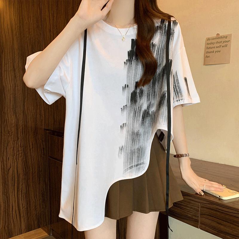 Atasan Kaos Wanita Dewasa Import Cuttingan Gelombang Tye Dye Tali Korean Style 5