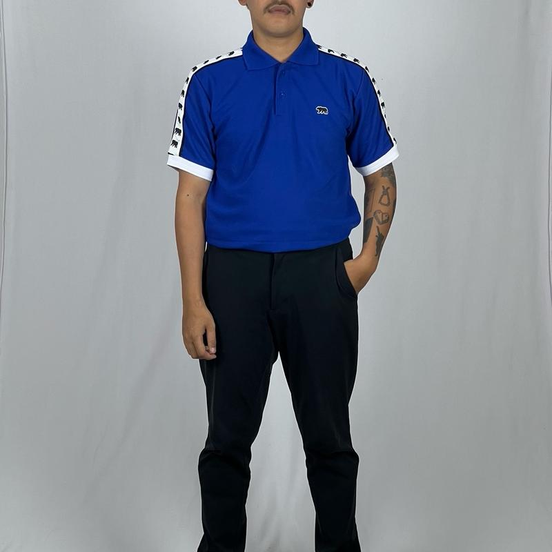 Acbst Co Kaos Polo Shirt Tapped Bear Logo Blue Electric Casual Pria 2