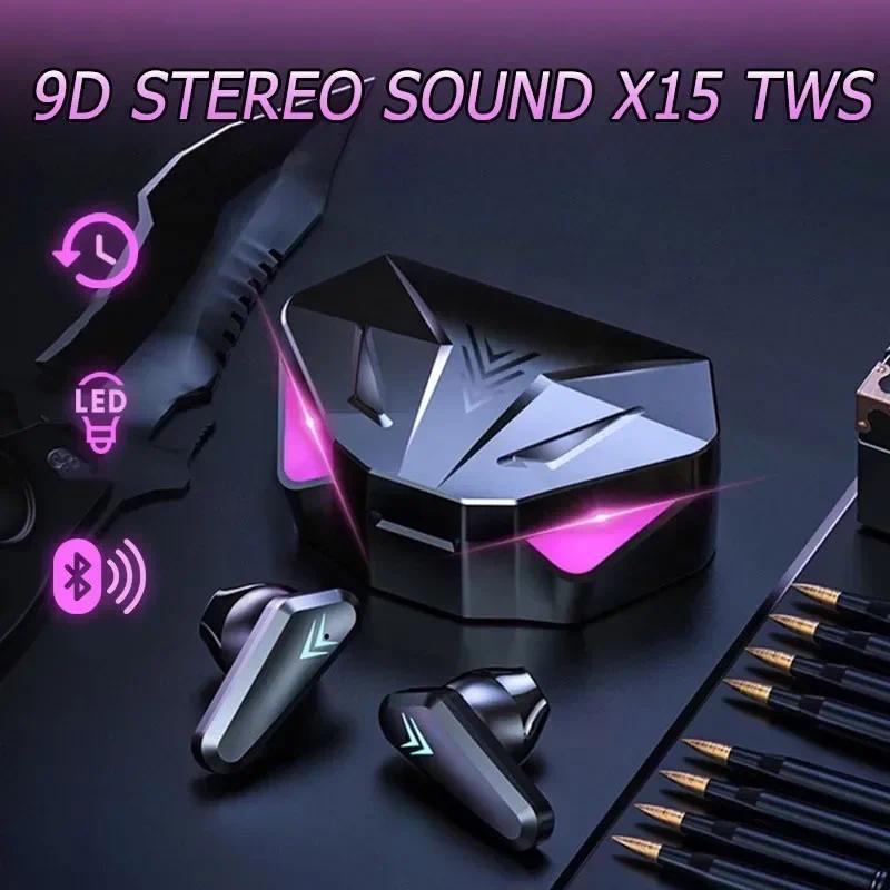  Tai Nghe Nhét Tai Nghe Chơi Game X15 TWS Tai Nghe Bluetooth Không Dây Có Mic Âm Thanh Âm Trầm Âm Thanh Định Vị Âm Nhạc Âm Thanh Nổi 9D Tai Nghe HiFi Thích Hợp Cho Game Thủ Earphone 