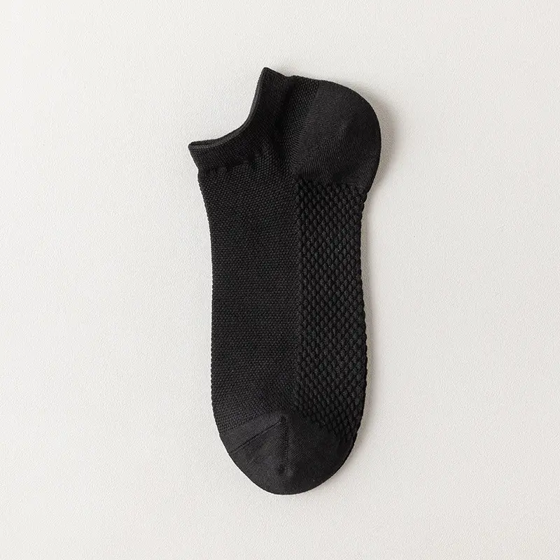 Vớ Mắt Cá Chân, Cotton Nguyên Chất, Dành Cho Nam Giới, Vớ Mỏng Mùa Hè, Có Đệm Mát Xa Bông, Thấm Hút Mồ Hôi, Thoáng Khí, Vớ Nam Zhuji tất tên Menswear Trắng