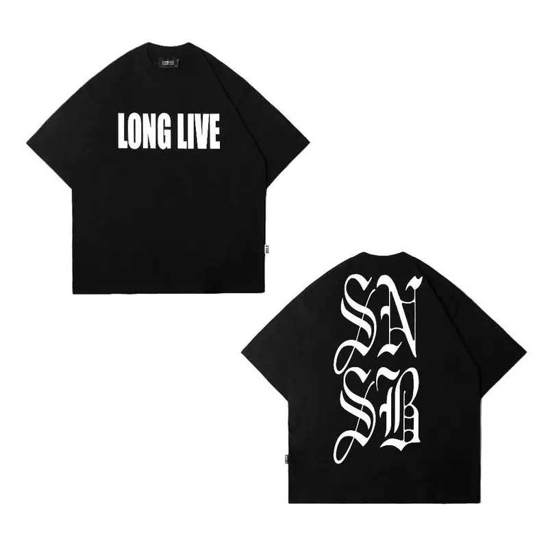 【COD】 LONG LIVE.BLACK WHITE I TSHIRT I SORRYNOTSORRY.BI+CH I SNSB Crew-neck fashion unisex T-shirt Menswear Top Kaos Pria Baju Wanita 2