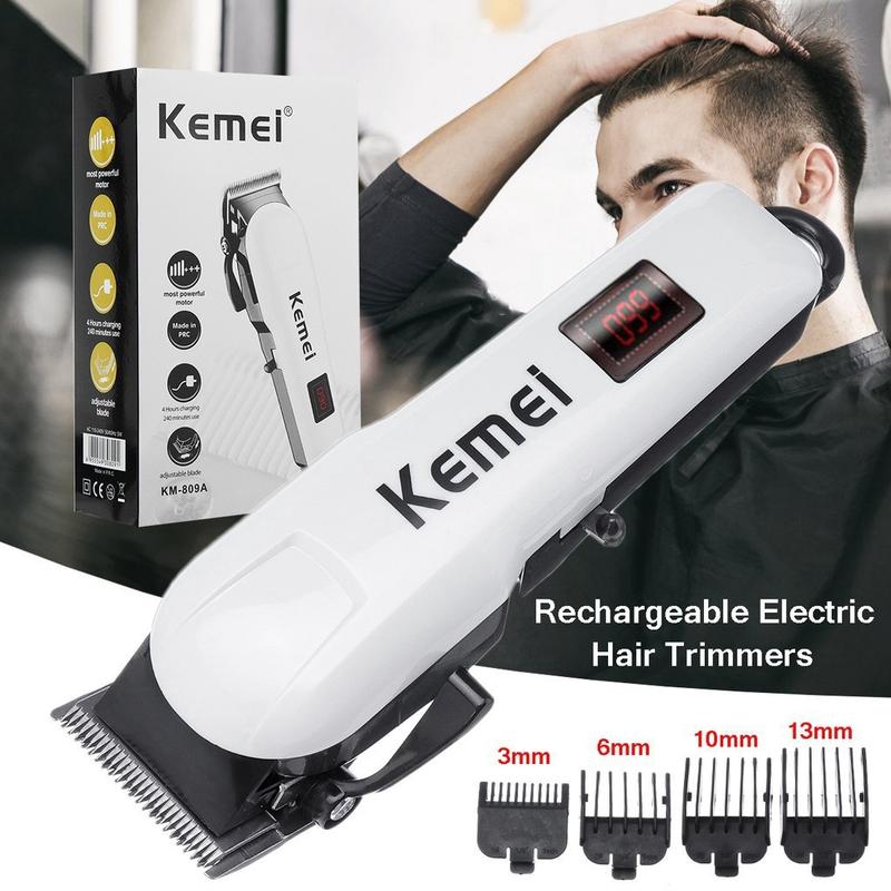 Kemei KM-809A Tông đơ cắt tóc siêu mạnh và sắc,Tông Đơ Cắt Tóc Không Dây Chuyên Nghiệp,Tông Đơ Cắt Tóc Chính Hãng Tạo Kiểu Chuyên Nghiệp Có Màn Hình Led Hiển Thị Pin Cạo Râu 3
