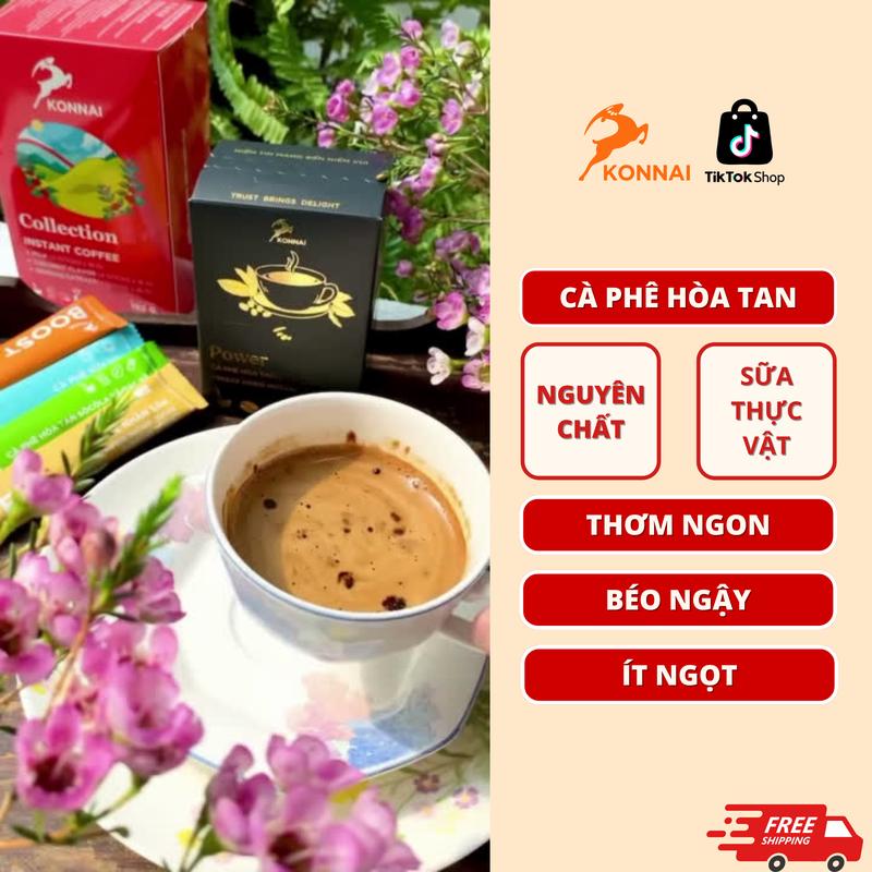 Cà phê hòa tan sữa BOOST Konnai Coffee - cà phê nguyên chất kết hợp với sữa thực vật - hương vị sữa Cafe 4