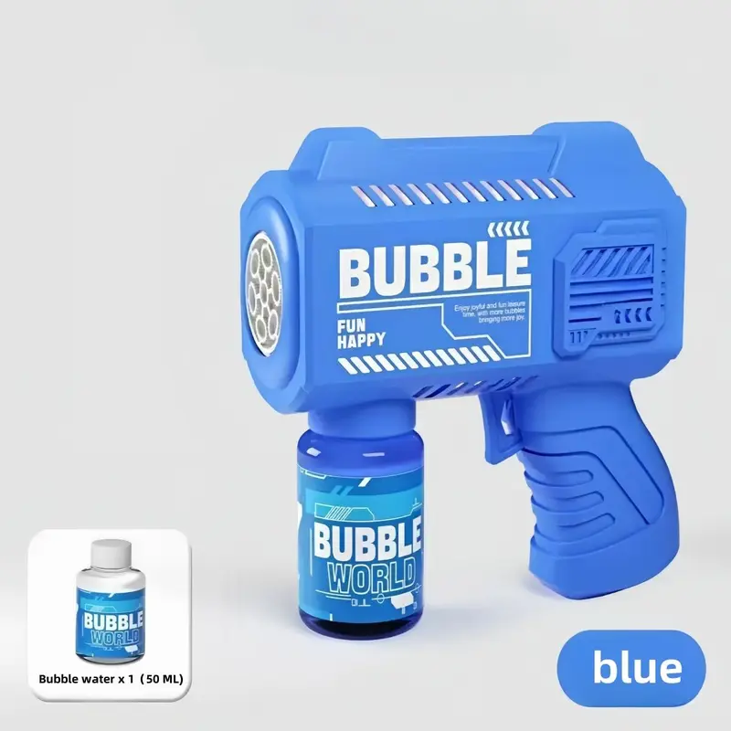Electric Bubble Machine, Portable Automatic Bubble Gun, Outdoor Party Toy, Ideal Gift for Beach & Ocean Toy, Bubble Spinner Wand, Colorful, Artificial 7