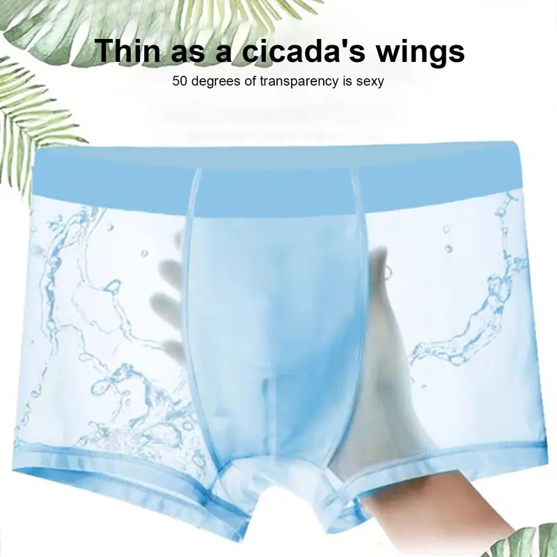 Quần Lót Boxer Nam, Renbthy, Cạp Trung, Eo Co Giãn, Quần Sịp Ngắn, Thoáng Khí, Đường Kẻ Mịn, Màu Trơn Quần Lót Lồi Chữ U 6