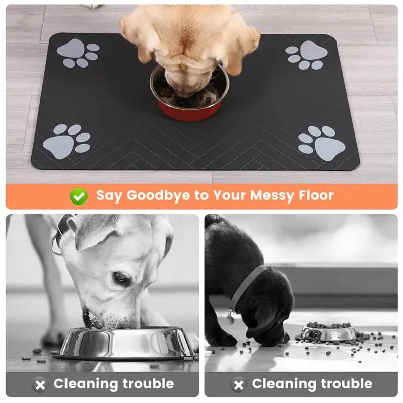 Pet Feeding Mat, Non-slip Pet Food Mat, Water Absorbent Pet Feeding Pad, Pet Supplies for Dog & Cat, Dog & Cat Accessories 4