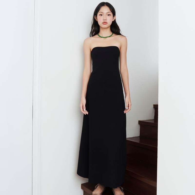   LIVE  DOTTIE - Đầm ống dáng dài - D0459 - váy đầm nữ Đen Women Dress 