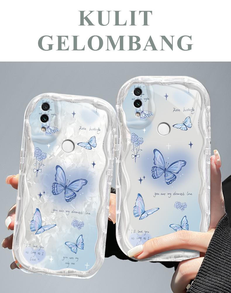 Product Introduction of Casing hp RedmiNote7/Note7PRO/Note7S  Kupu-kupu lucu transparan gelombang soft shell wanita mewah ringan kelas atas all-inclusive anti-fall case 43