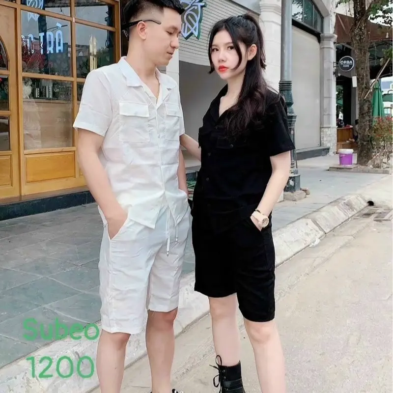 Bộ đũi cộc cổ vest cao cấp cho nam 5
