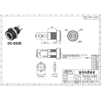 Jack sạc DC-022B chuẩn 5.5mm x 2.1mm (Jack DC Có cao su chống nước) 4