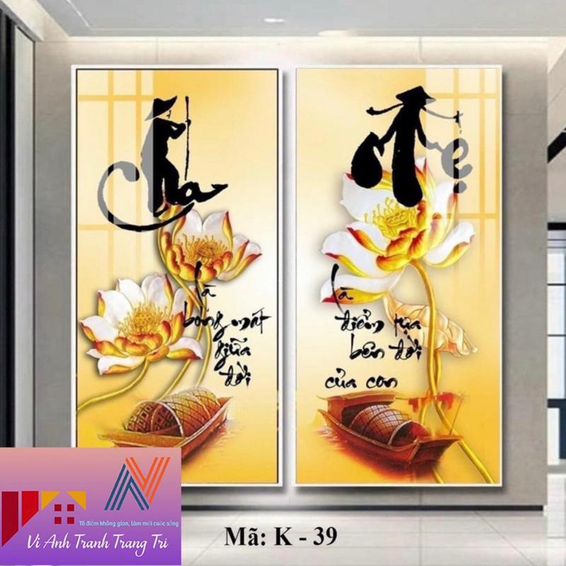 Tranh tráng gương kt 50-100*2 tặng kèm đinh treo Treo Tường Phòng Khách