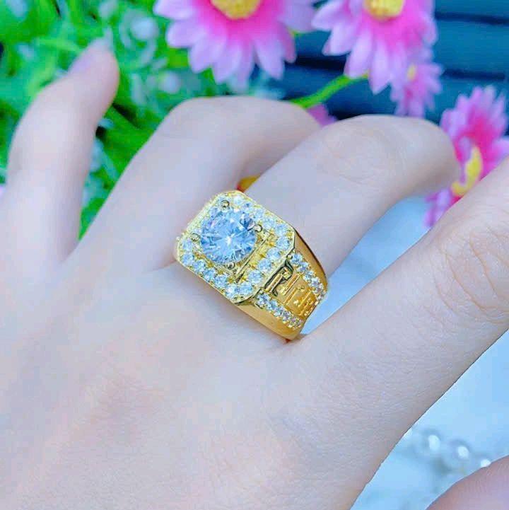  nhẫn nam đẹp vàng 18k mẫu mới TH thanh lịch sang trọng 
