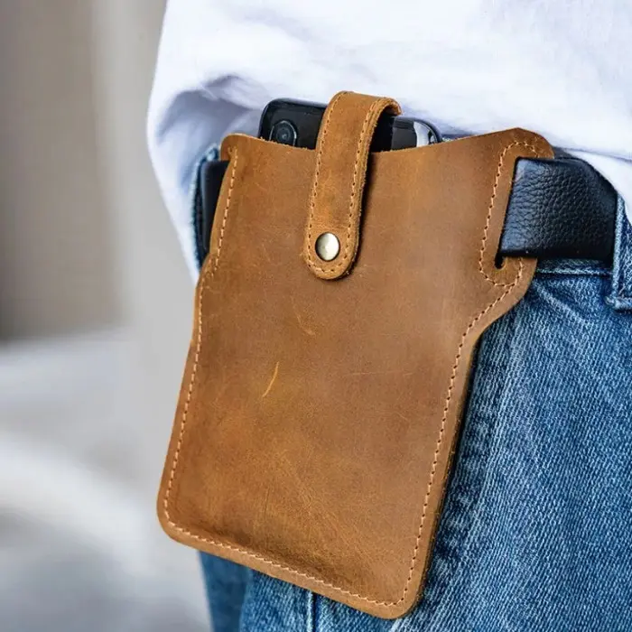 Tas Pinggang Sarung Hp Kulit Asli Pria - Dompet Hp Kulit Pria Pinggang 0