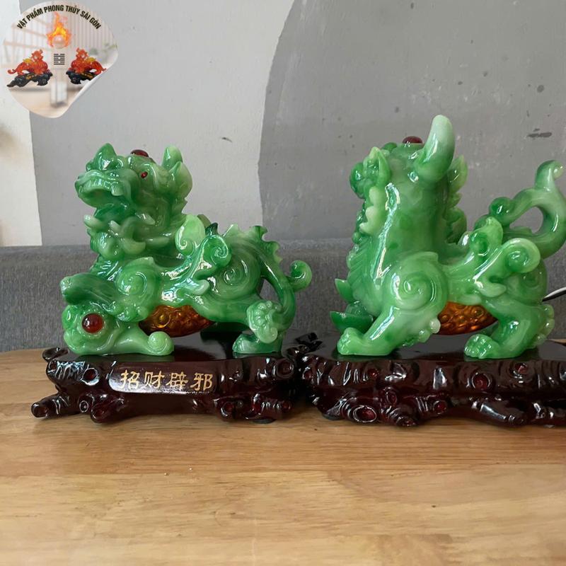 Cặp tỳ hưu 17cm ôm trứng trang trí  bàn thờ và nhà cửa Decor Decor Phòng Phòng Khách 1