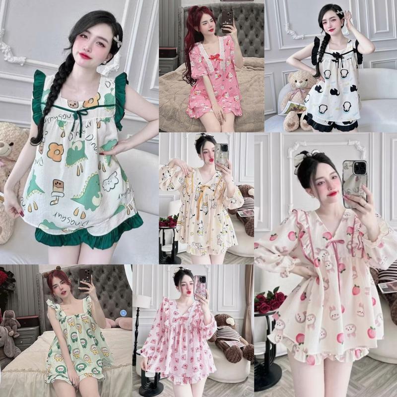 Đồ bộ đùi lụa mango mềm thiết kế mới dể thương đồ bộ nữ lụa mịn đồ bộ nữ mặc nhà thoải mái pijama nữ lụa mịn mát size dưới 60kg đồ bộ pizama đùi lụa
