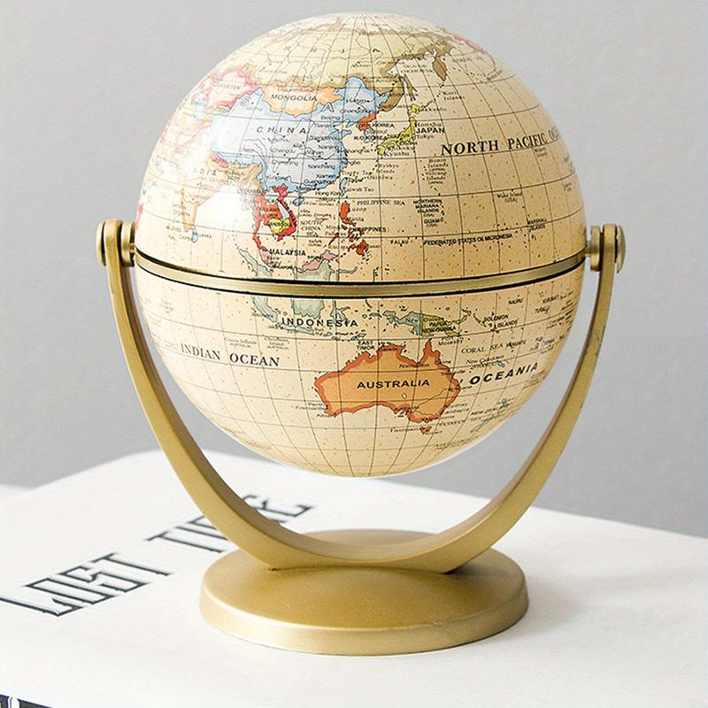Product Introduction of Miniature English Art Globe - Educational Desktop Decor - Durable Plastic Craft for Learning & Styling - Compact, Vibrant & Inspirational World Geography 0