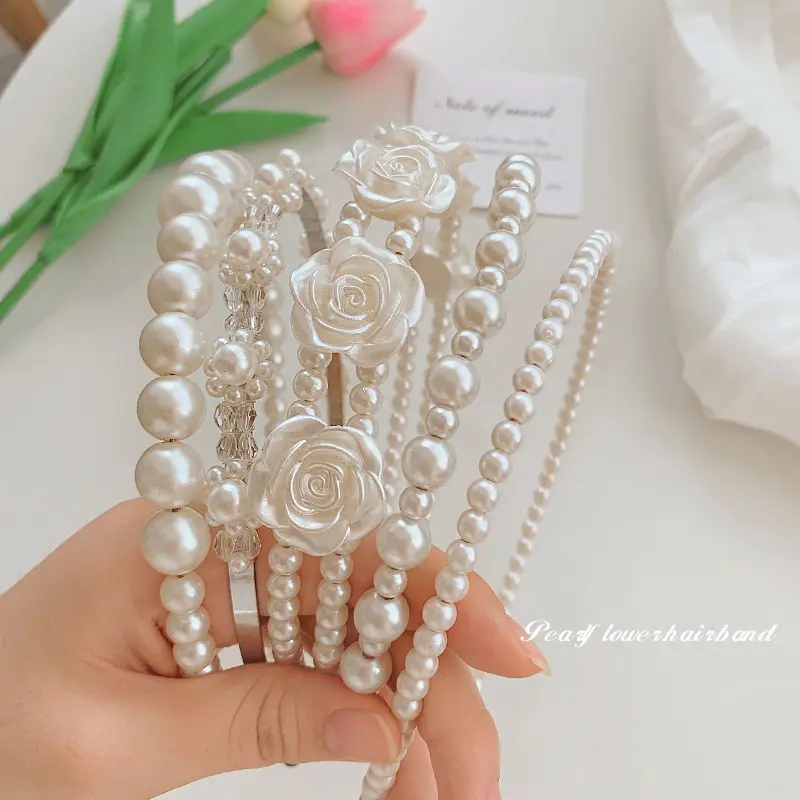 Băng Đô Ngọc Trai, Phong Cách Mùa Hè, Tinh Tế Và Dễ Phối Đồ Thích Hợp Để Đi Chơi, Kẹp Tóc Ép Tóc, Thanh Lịch Và Cao Cấp, Cho Rửa Mặt Và Phụ Kiện Tóc Nữ