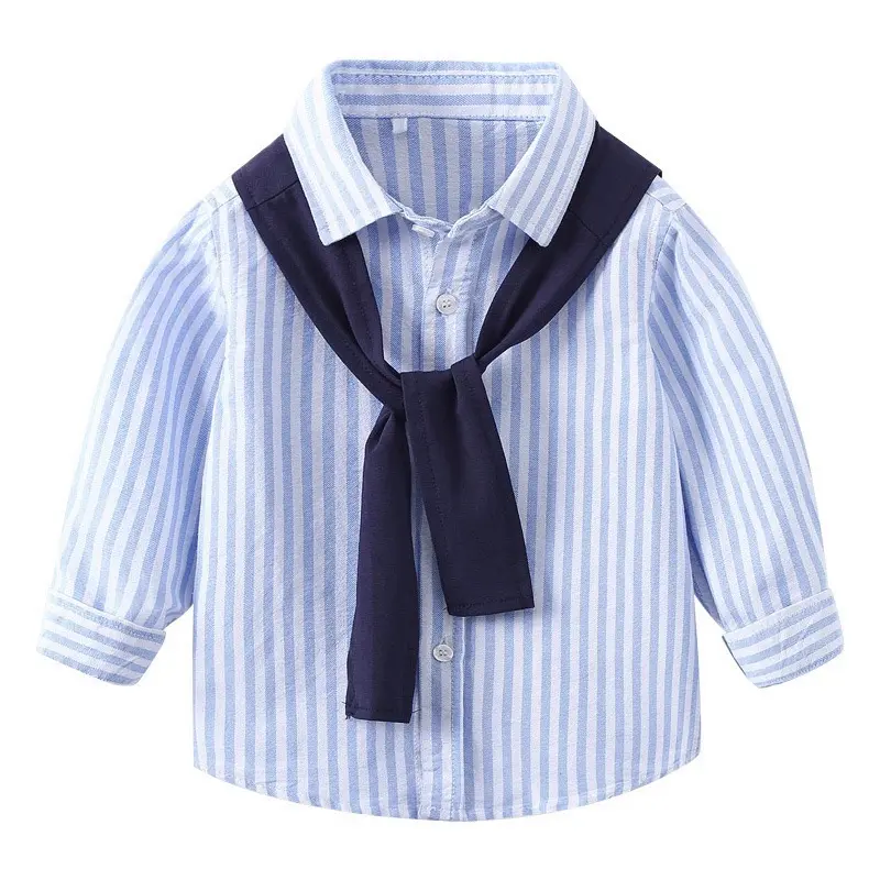 Áo sơmi bé trai Wellkids, áo sơmi kèm khăn choàng vải cotton cho bé từ 10-26kg 6