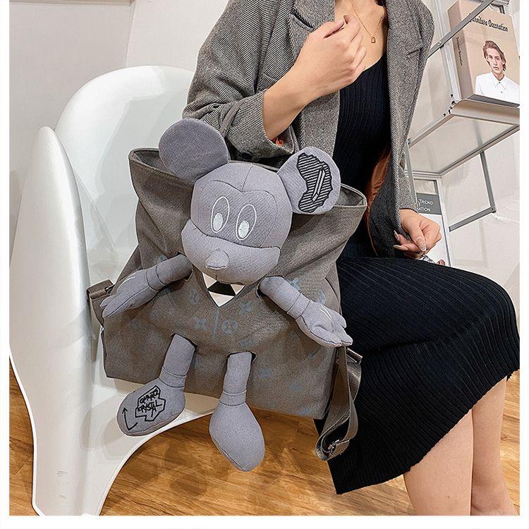 Product Introduction of Ba Lô Vải Bố Búp Bê Mickey, Thời Trang, Phong Cách Phương Tây Thường Ngày Sức Chứa Lớn, Thích Hợp Đi Du Lịch, Túi Đi Học Học Sinh, Hàng Mới Về Năm 2024 Nam Bag Backpack Đeo Vai 20