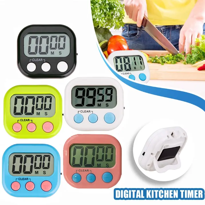 Digital Kitchen Timer for Cooking Big Digits Loud Alarm Magnetic Backing Stand Cooking Baking Timers